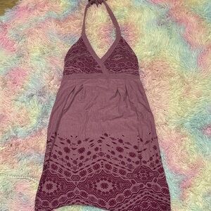 Purple Dress with Floral Pattern